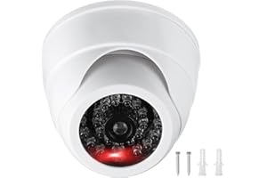 PATIKIL Fake Security Camera, Dummy Dome Cameras with Flashing Red LED Light/Screw/Cover for Indoor & Outdoor Home Business, 