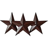 ACCENTHOMECute Country Rustic Antique Vintage Gifts Metal Barn Star Wall Door Decor Small 4" Set of 3