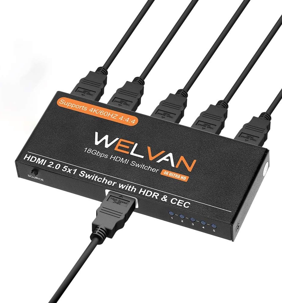4K HDMI Switch 5x1 HDMI Splitter Switcher 1080P Full HD 5 Input 1 Output HDMI Converter HDMI Hub Adapter Support 3D 60Hz for Xbox360 PS4 Roku HDTV Apple TV: Electronics