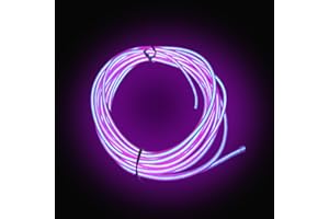 dobestyou Purple EL Wire -3m Glow-in-The-Dark Electroluminescent Wire with Controller, Waterproof Flexible Light Strip for Halloween Costumes, Cosplay, Rave Parties & DIY Nighttime Decorations