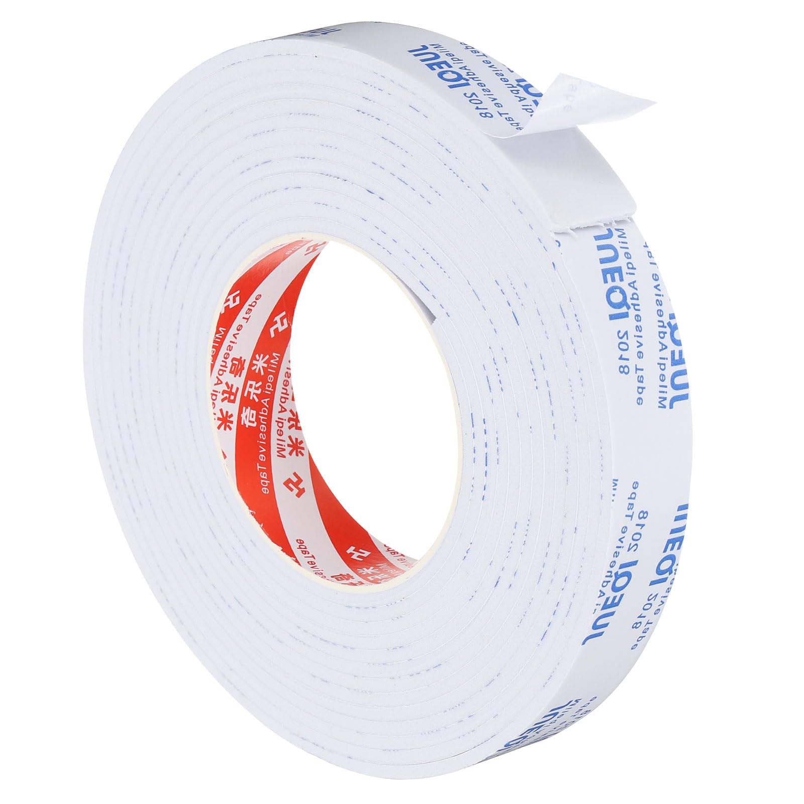 PATIKIL 5m/16.4ft Sealing Foam Tape, 25mm Wide 3mm Thick Single Sided Weather Stripping Door Furniture Seal Strip for Window Pipes Insulation, White