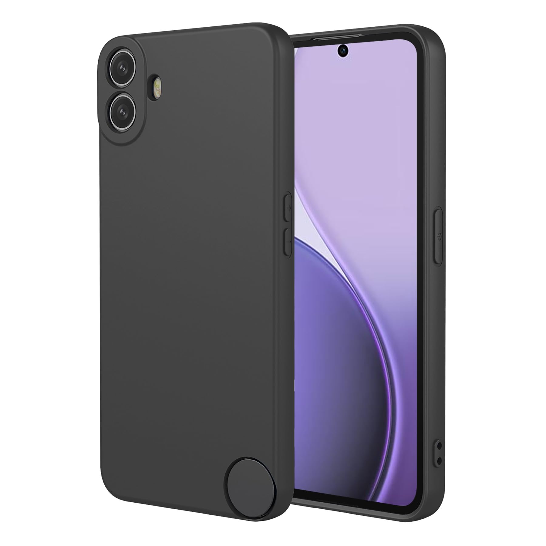 ILING Case for CMF Phone 1, Simple Solid Color Back Soft Liquid Silicone Frosted TPU Bumper Shockproof Protective Ultra-thin Phone Case Cover (Black)