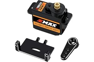 EPINON for AXIAL SCX24 Servo Metal Gear EMAX Servo Steering Servo with Servo Mount Bracket and Arm SCX24 Upgrade Parts (Black)