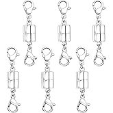 Qulltk Double Lobster Clasp Magnetic Necklace Clasps and Closures 14K Gold and Silver Magnetic Jewelry Clasps Converters for Bracelet Necklaces Extender