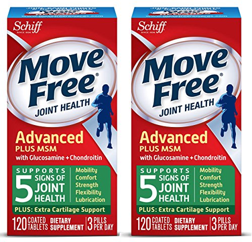 Move Free Advanced Plus MSM, 120 tablets - Joint Health Supplement with Glucosamine and Chondroitin , 2 Pack