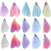 NUOBESTY Simulated Dragonfly Wings 100Pcs, Clear Wing Shape Charms for Pendant Making, DIY Craft Supplies for Resin Jewelry, Keychains and Embellishments