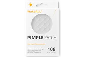 WAKEALL Pimple Patches for Face—Hydrocolloid Acne Patches, 5 Sizes (8/10/12/14/16 mm), 108 ct.—Tea Tree, Salicylic Acid & Centella—Invisible Waterproof Spot Dots, Absorb Fluid & Shrinking Zits and Whiteheads
