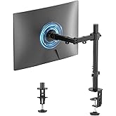 Suptek Single LED LCD Monitor Desk Mount Heavy Duty Fully Adjustable Stand for 1 / One Screen up to 32 inch (MD6421)