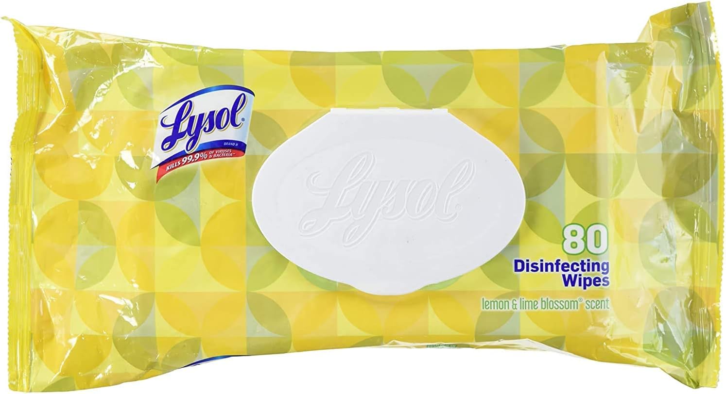 LYSOL Brand Lemon & Lime Blossom Disinfecting Wet Wipes RAC77182EA: Kitchen & Dining