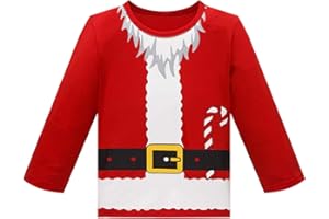 Yruiz Christmas Santa Claus Elf Costume Cute Family Parent-Child Matching Clothing Long-Sleeved Shirt