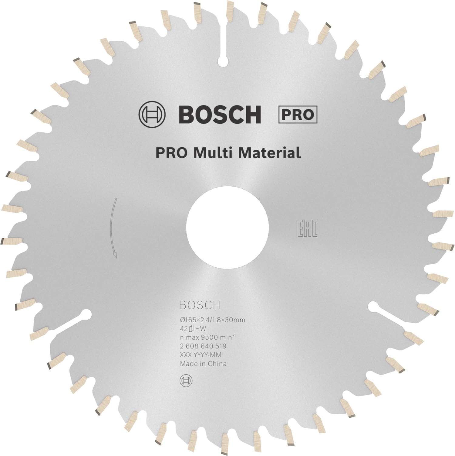 Bosch 1x PRO Multi Material Circular Saw Blade for Corded Hand-Held Saws (for Aluminium, Plastics, Ø mm, Professional Accessory Hand-Held Circular Saw)