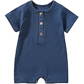 Jomixa Baby Romper – Cotton Newborn Outfit, Short Sleeve Unisex Onesie