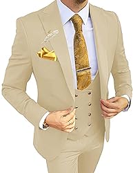 Wangyue Elegant Beige Double Breasted Suit - Slim