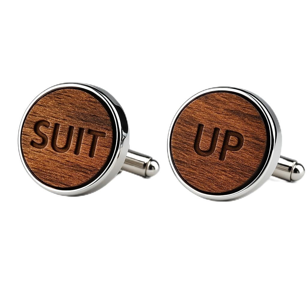 Suit Up Wooden Cufflinks Natural Cufflinks Classic Men Jewellery Shirt Cufflinks Gift for Men Groom Best M