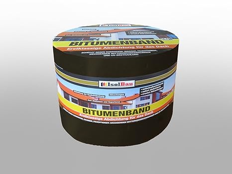 10 m x 150 mm IsolBau Aluminium Bitumenband Dachreparatur Aluminiumband Reparaturband Dach Aluband Selbstklebende Farbe: Schw