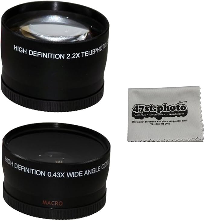 58MM 2.2x Telephoto and 0.43X Wide Angle High Definition w