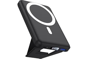 AOGUERBE Magnetic Power Bank, for MagSafe Charger Portable 10000mAh Battery Pack PD 22.5W Fast Charging, Foldable Wireless Po