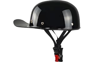 DJGLKREJG Vintage Motorcycle Helmet Men and Women Adults Open-Face Motorbike Helmets Retro Half Helmet Fashion Baseball Cap Casco DOT Approved