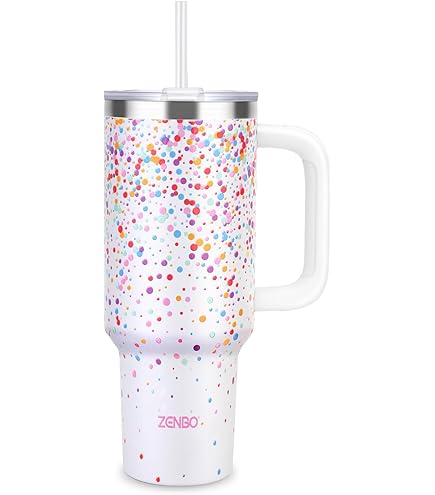Tasse Isotherme En Acier Inoxydable Avec Paille, Gobelet à Café, Flacons Sous Vide Dans La Voiture, Bouteille D'eau Portable, Tasse Avec Poignée, 73, 40oz