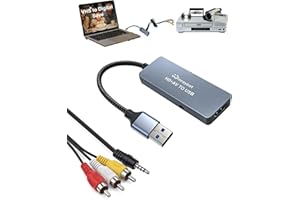 VHS to Digital Convereter, Digital to Analog Audio Converter, Video Capture Card for VCR/DVD/AV/HI9/Wii for Video Streaming C