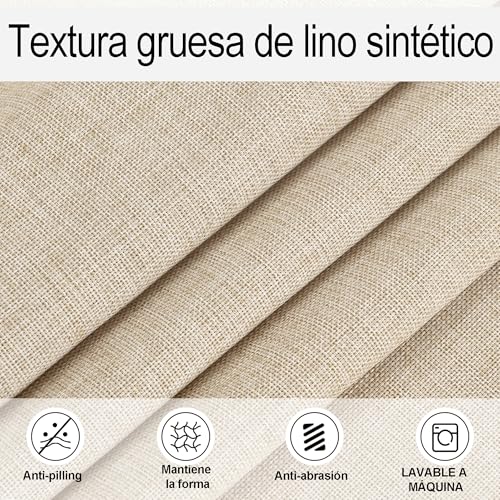 Hiasan Mantel Redondo de Lino de 275 cm — Resistente a Las Arrugas y Manchas, Tela de poliéster Lavable para Comedor, Cocina y Fiestas, Color Beige