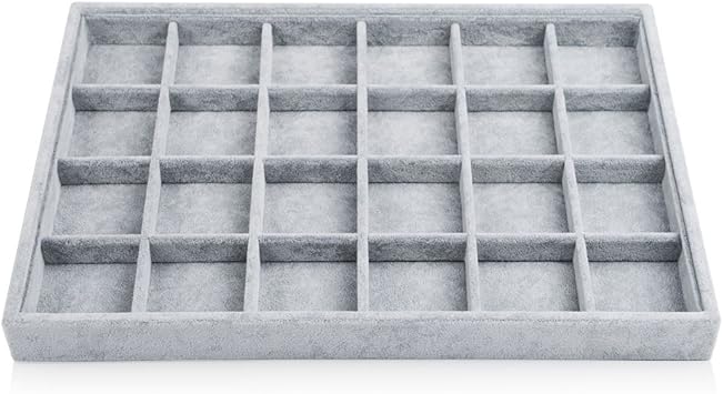 Amazon Com Oirlv 24 Grid Ice Velvet Jewelry Drawer Organizer Tray
