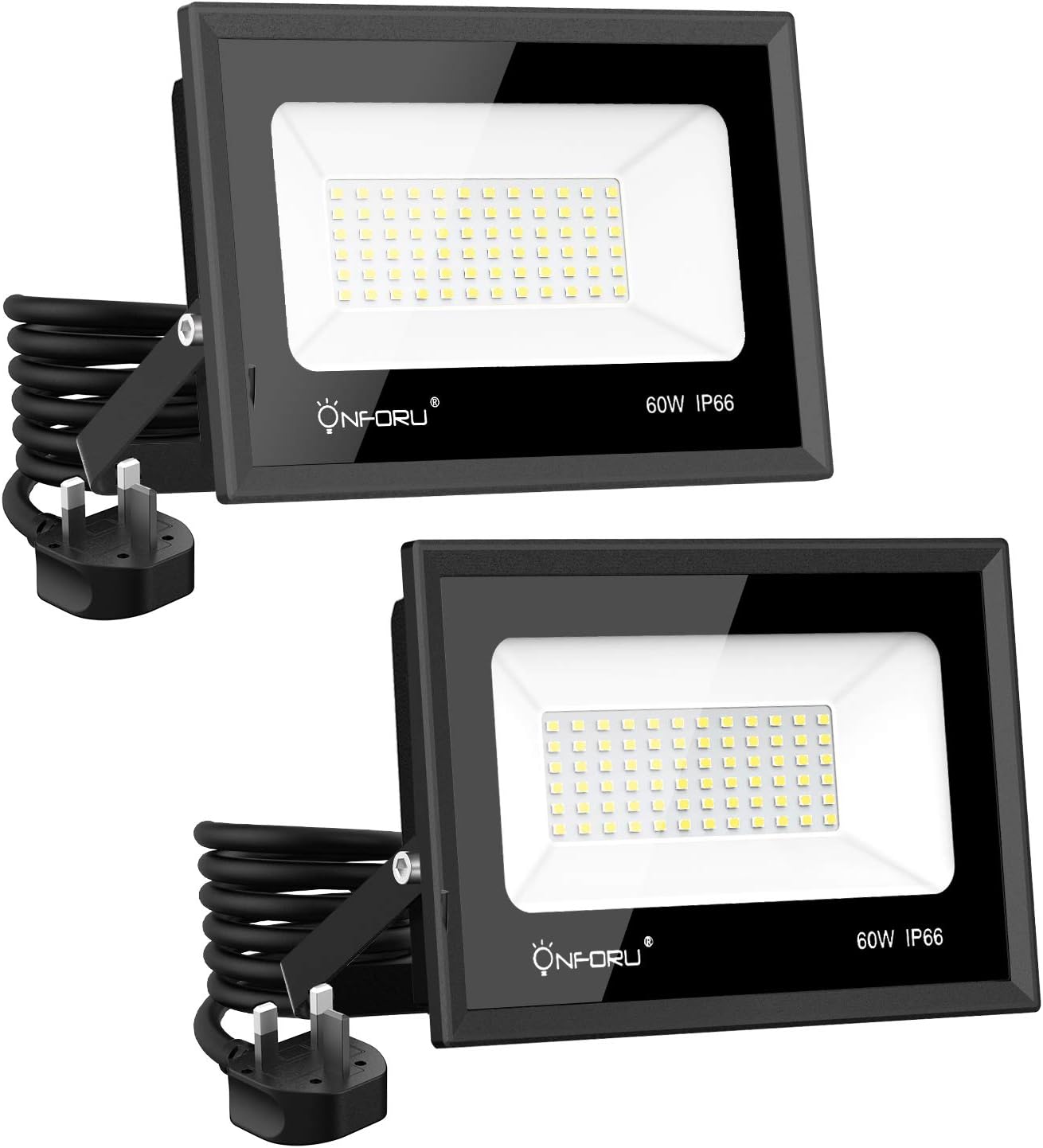Onforu 60W LED Floodlights, 6500lm Super Bright Security Lights with