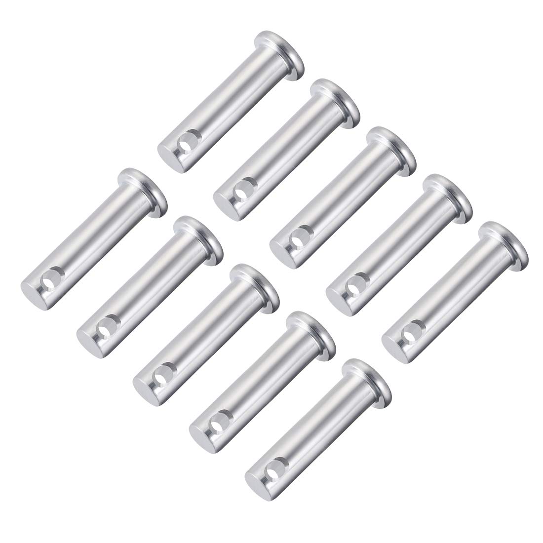 sourcing map Single Hole Clevis Pins,8mm x 25mm Flat Head Zinc-Plating Steel 10 Pcs