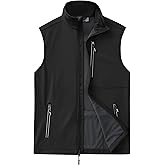 Outdoor Ventures Men's Windproof Softshell Vest Outerwear Lightweight Sleeveless Jacket for Running Golf Hiking Travel