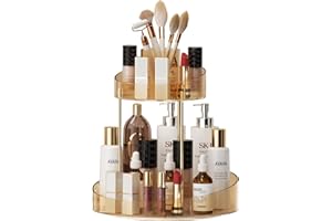 Seoneiro 360° Rotating Dresser Cosmetic Organizer, Large Capacity Skin Care Organizer, Lazy Sofa Dresser Bathroom Cabinet Countertop Shelf, Makeup Brush, Perfume Display Case