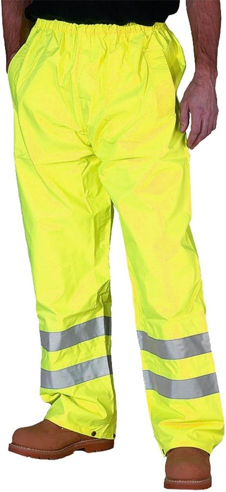 Forever Mens Hi Viz Waterproof Rain Over Trousers High Vis Visibility Pants