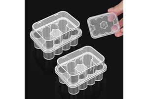 2 Pack Clear Plastic Peptide Storage Case for Fridge, 10-Slot 3ml Vial Organizer Stackable Transparent Vial Holder Container 