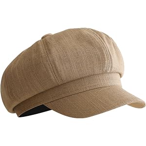 Summer Newsboy Cap for Women Breathable Linen Octagon Hat Wide Brim Gatsby Cabbie Cap Soft Paperboy Hat 2026