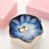 Binoster Leaf Ceramic Jewelry Dish Blue 11cm 4.3in Trinket Tray view 4