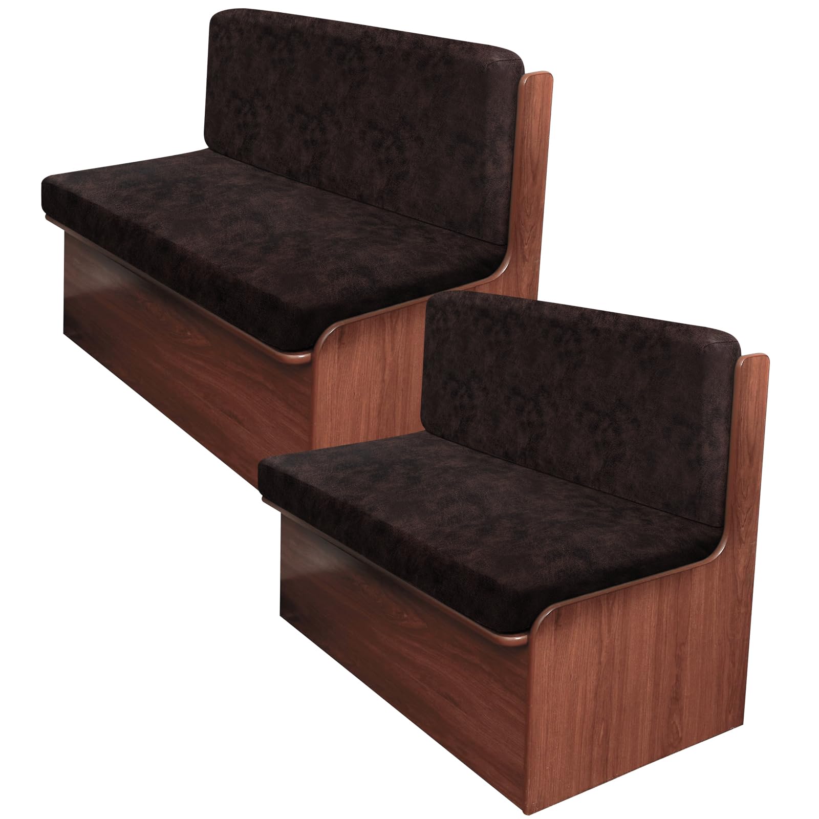 Photo 1 of ANARACHON Leather Look RV Camper Dinette Cushion Covers, Washable RV Couch Cushion Covers Dinette Booth Seats Stretchable Camper Seat Covers (2 Backrest Cover & 2 Bench Cover, Chocolate)