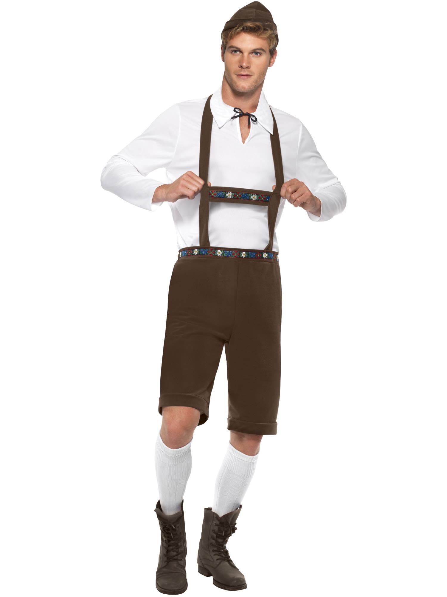 Smiffy's Adult Oktoberfest Bavarian Man Costume Chest, Brown, M - Size 38inches-40inches