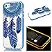 6s Plus Case, iphone 6 Plus Case, ArtMine LED Flash Incoming Call Blink Dream Catcher Hybrid Slim Two Piece Transparent Clear Silicone TPU Back Cover Bumper Frame Case for Apple iPhone 6s 6 plus, Blue