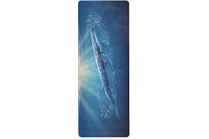 DUOBU Blue Whale Swimming Underwater Yoga Mat for Women Men Non Slip Folding Exercise Mat 71" x 26" Floor Workout Mats for fi