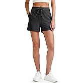 G4Free Ribbed Womens Athletic Shorts High Waisted Drawstring Gym Running Shorts with Pockets