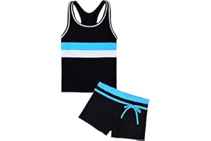 Uhnice Girls Swimsuit Two Piece Tankini Swimwear with Boyshort