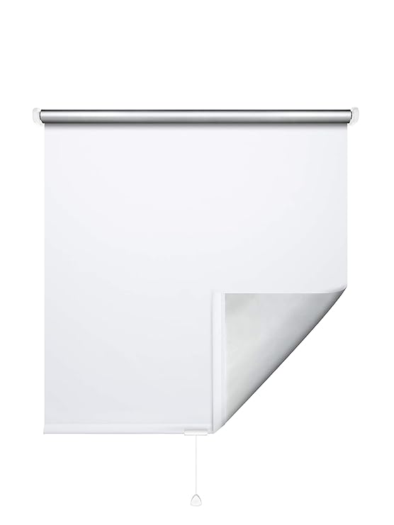 JalousieCrew Verdunkelungsrollo Springrollo Mittelzugrollo Schnapprollo Classic Rollo Weiss - 60-180 cm Länge 180 cm und 230 