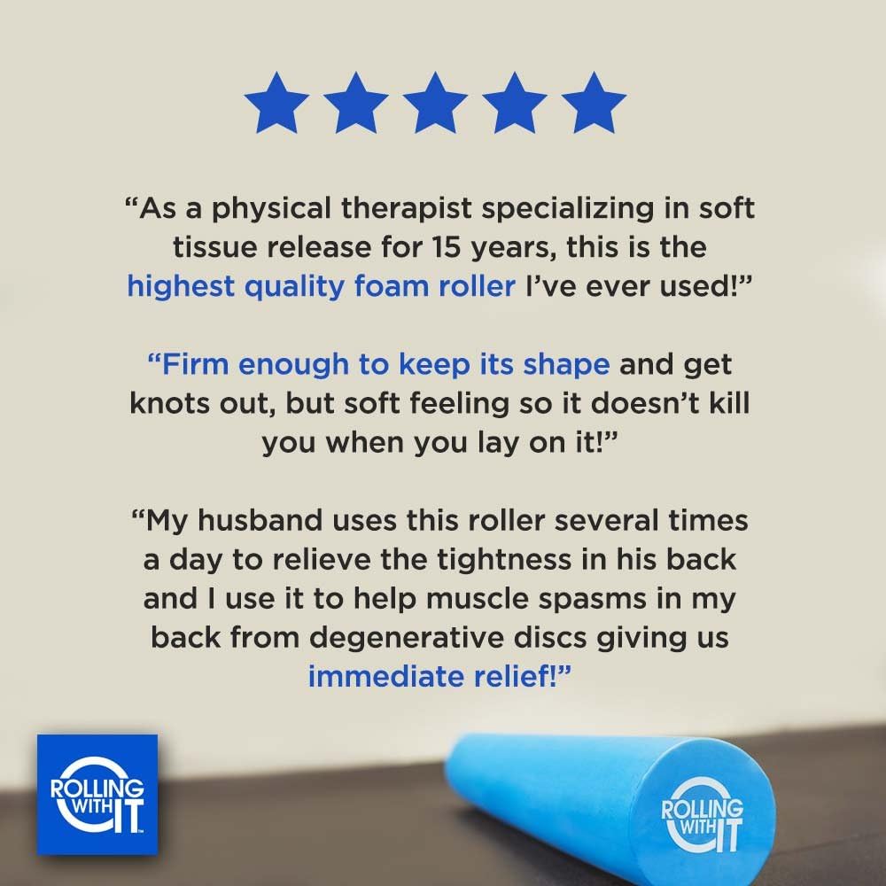 Therapeutic Grade Premium EVA Foam Roller - Tight Muscles Pain Relief, Best Firm High Density Foam Rollers for Exercise, Perfect Method to Melt Soreness, Eco-Friendly Back Roller - Select Size Below : Sports & Outdoors