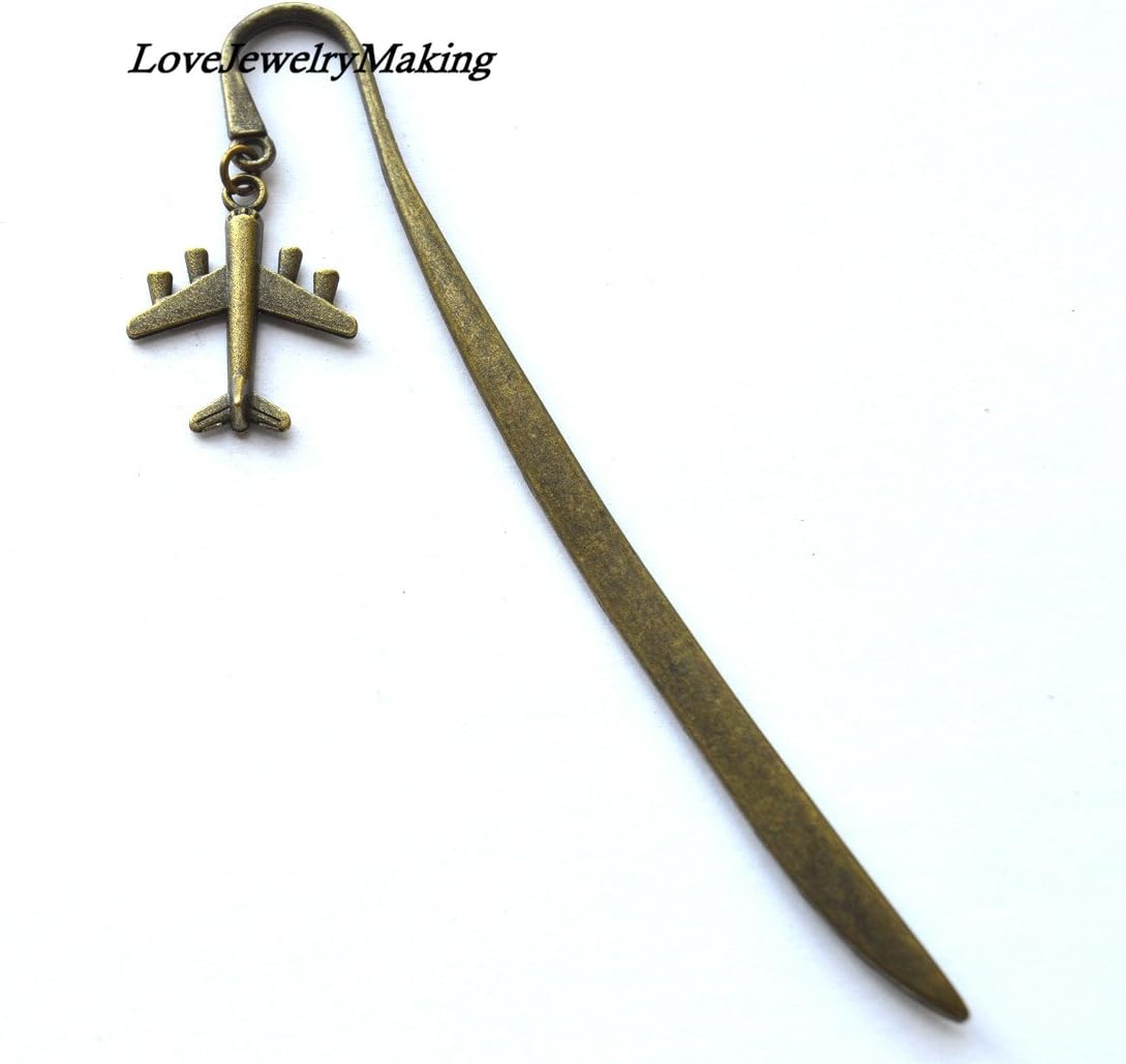 Airplane Charm Bookmark,Airplane Book Accessories,Bookmarks Christmas Gift idea, Metal Bookmark, Book Lover Gift Books