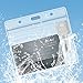 Mifflin-USA Horizontal Card Protector with Metal Clip and Vinyl Straps (Clear, 4x3 Inch, 100 Pack), Waterproof PVC ID Name Badge Holder with Clip