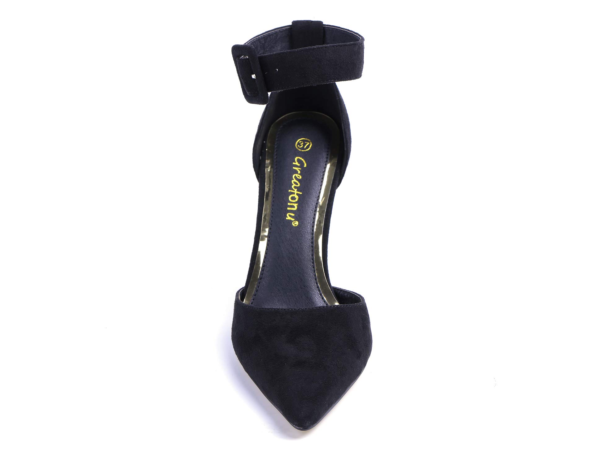 Greatonu Women High Heel Ankle Strap Closed Toe Sandals - Image 4