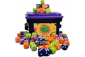 Hxsh Industrial Quick-Paced Family Dice Game 80 Colorful Dice Set&Graffiti Sticker Pack for 2-6 Players,Perfect Interactive P