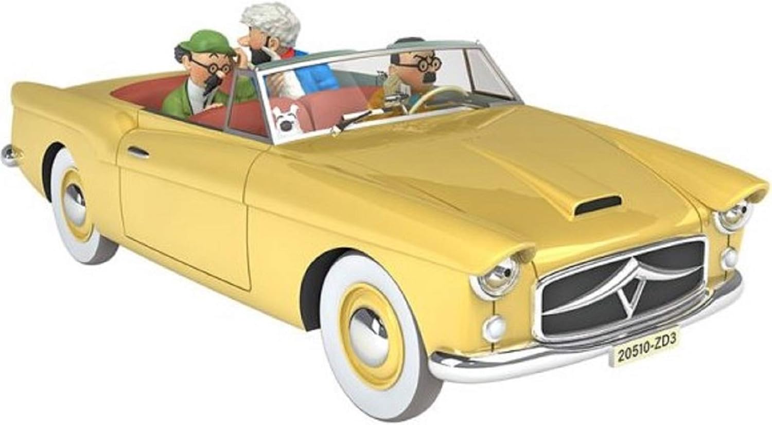 Tintin Convertible Bordurian car - 1/24 Model Car, Green