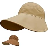 Sun Hats for Womens Wide Brim UV Protection Fishing Hats Packable Reversible Hollow Top Hat with Ponytail Beach Travel Hats