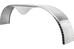 RecPro Trailer Aluminum Tandem Fender | Smooth & Diamond Plate Material | Made in USA (Diamond Plate, 10" x 72" x 20")