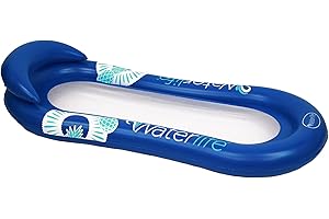 AQUA LEISURE Aqua Luxury Water Pool Lounge – Extra Large – Inflatable Pool Floats for Adults with Headrest, Backrest, Footrest & Cupholder – Multiple Colors/Styles